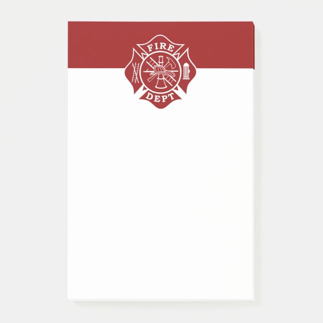 Fire Dept / Firefighter custom Post-it® Notes 4x6 (Front)