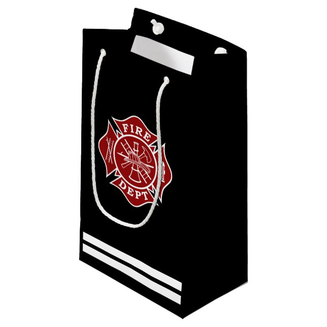 Fire Dept / Firefighter Maltese Cross Gift Bag (Front Angled)