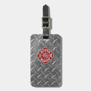Fire Dept / Firefighter Maltese Cross Luggage Tag