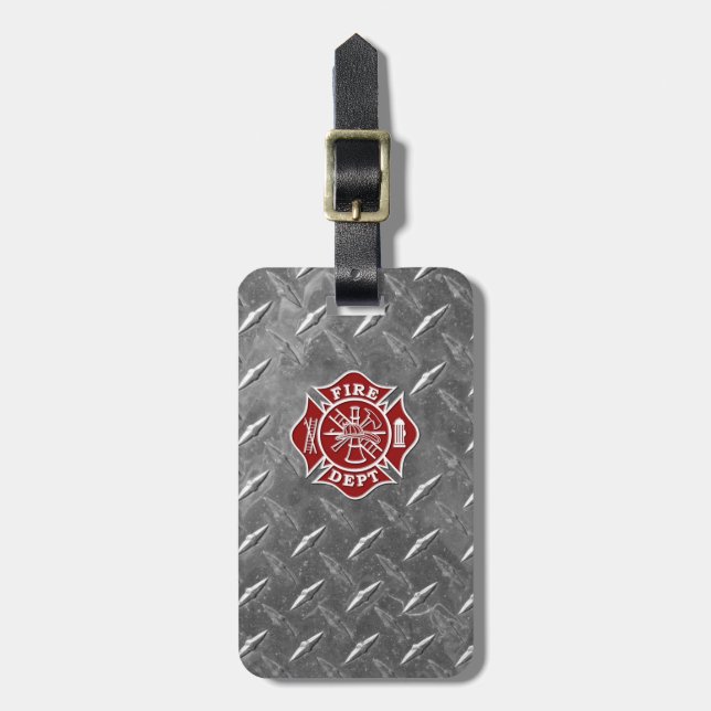 Fire Dept / Firefighter Maltese Cross Luggage Tag (Front Vertical)