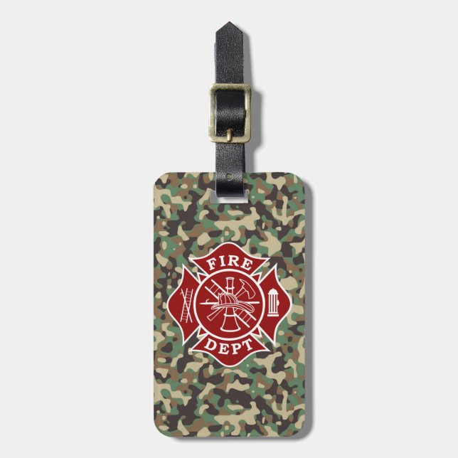 Fire Dept / Firefighter Maltese Cross Luggage Tag (Front Vertical)