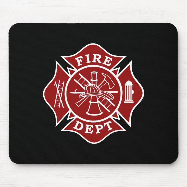 Fire Dept / Firefighter Maltese Cross Mousepad (Front)