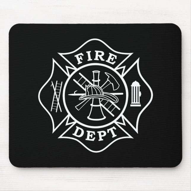 Fire Dept / Firefighter Maltese Cross Mousepad (Front)
