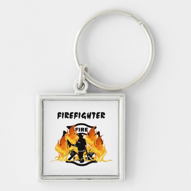 Fire Dept Flames Keychain (Front)