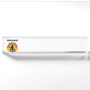 Fire Dept Flames Nameplate