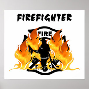 Fire Dept Flames Poster