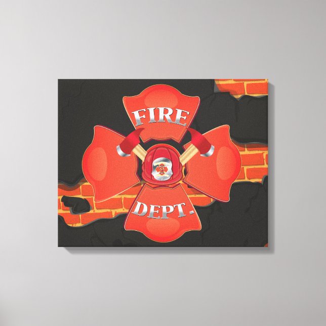 Fire Dept Logo Canvas Print (Front)