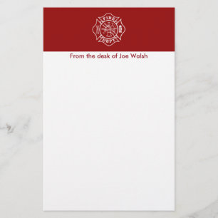 Fire Dept Maltese Cross 5.5x8.5 Custom Stationery