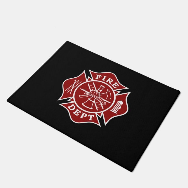 Fire Dept Maltese Cross Doormat - 18"x24" (Angled)