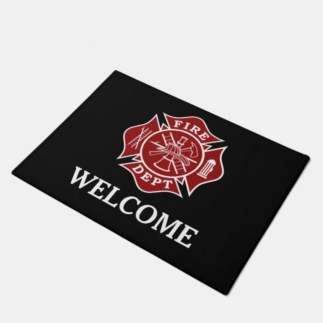 Fire Dept Maltese Cross Doormat - 18"x24" (Angled)