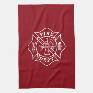 Fire Dept Maltese Cross Kitchen Towel 16" x 24"