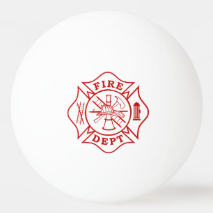 Fire Dept Maltese Cross Ping Pong Ball (1 Star)