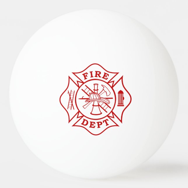 Fire Dept Maltese Cross Ping Pong Ball (1 Star) (Back)