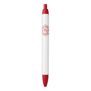 Fire Dept Maltese Cross Red Trim Pen, Black Ink Black Ink Pen