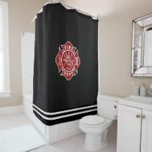 Fire Dept Maltese Cross Shower Curtain