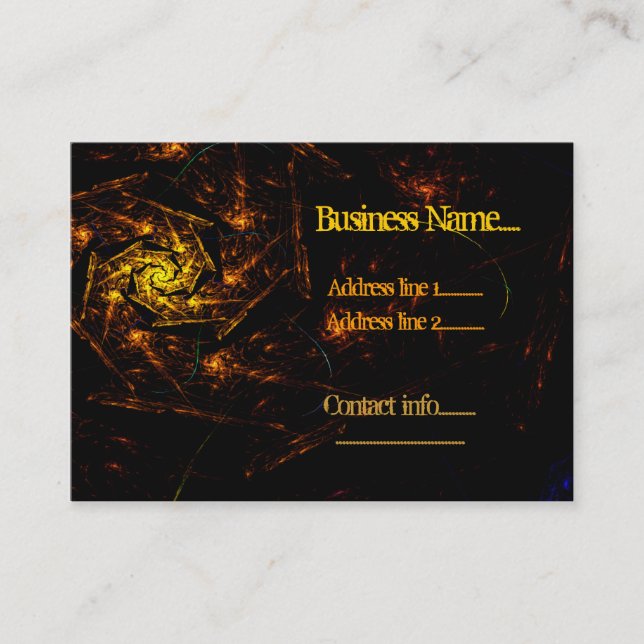 Fire Down Below Abstract Business Template Card (Front)