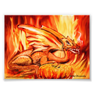 Fire dragon and egg photo print