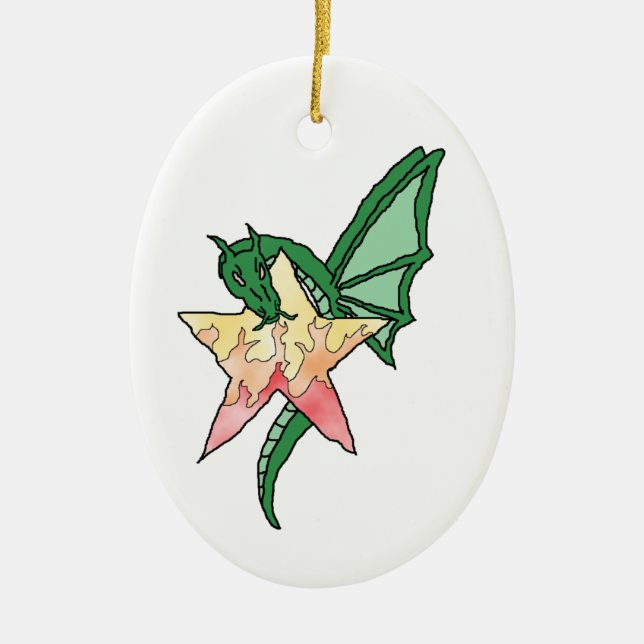 Fire Dragon Ceramic Ornament (Front)