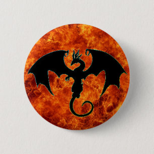 Fire Dragon Custom cute fun designs 2 Inch Round Button