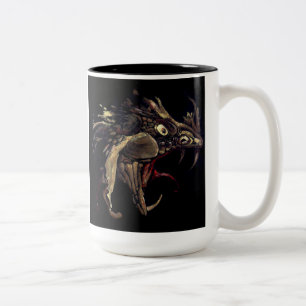 Fire Dragon Enamel Art Two-Tone Coffee Mug