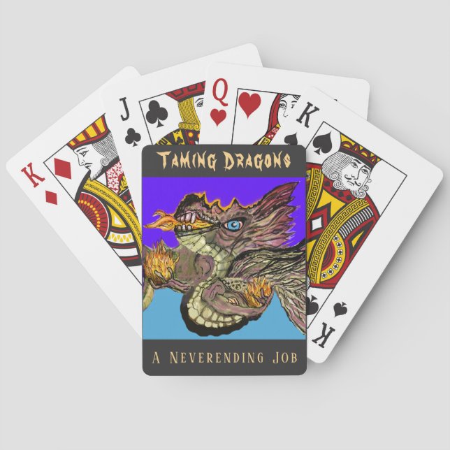 Fire Dragon Energy Healing  Playing Cards (Back)