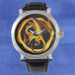 Fire Dragon Flame Circle Watch<br><div class="desc">This design was created through digital art. It may be personalized by clicking the customize button and changing the colour, adding a name, initials or your favourite words. Contact me at colorflowcreations@gmail.com if you with to have this design on another product. Purchase my original abstract acrylic painting for sale at...</div>
