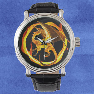 Fire Dragon Flame Circle Watch