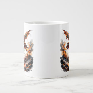 Fire Dragon Mug | Flaming Dragon Accent Coffee Mug