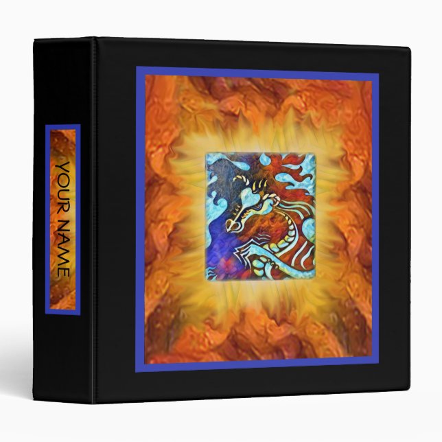 Fire Dragon Personalized Back to School Binder (Front/Spine)