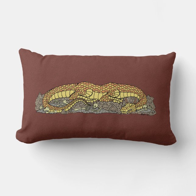 Fire Drake at Rest Lumbar Pillow (Front)