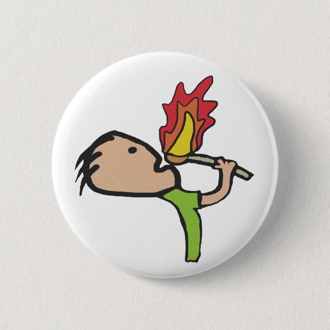 Fire Eating 2 Inch Round Button (Front)