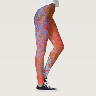 Fire Element Alcohol Ink Abstract Orange Leggings