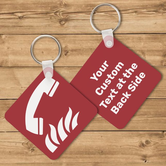 Fire Emergency Phone Safety Sign Keychain (Creator Uploaded)