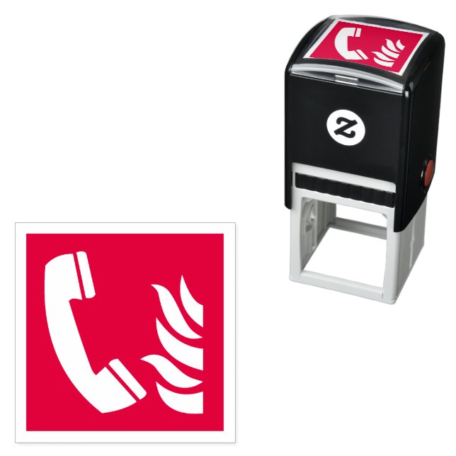 Fire Emergency Phone Safety Sign Self-inking Stamp (In Situ)