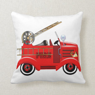 Fire Engine "add your own Name" Throw Pillow