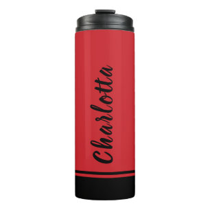 Fire Engine Black Elegant Minimal Customized Thermal Tumbler