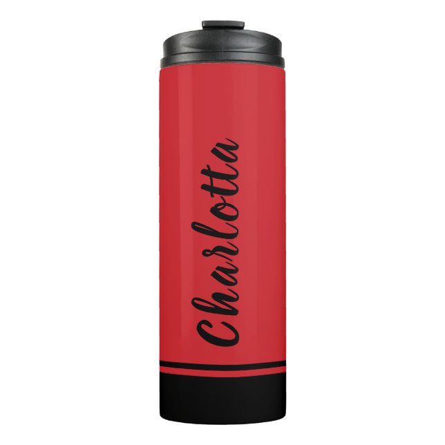 Fire Engine Black | Elegant | Minimal | Customized Thermal Tumbler (Front)