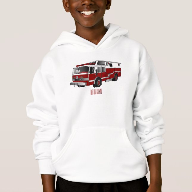 Fire engine cartoon illustration (Front)