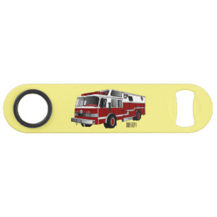 Fire engine cartoon illustration bar key