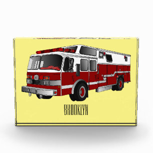 Fire engine cartoon illustration photo block