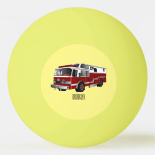 Fire engine cartoon illustration ping pong ball