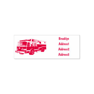 Fire engine cartoon illustration self-inking stamp