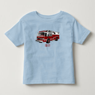 Fire engine cartoon illustration toddler t-shirt