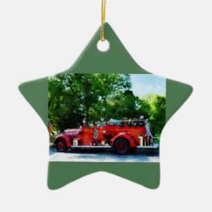 Fire Engine Ceramic Ornament