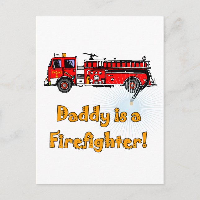 Fire Engine Daddy Firefighter T-shirts and Gifts Postcard (Front)