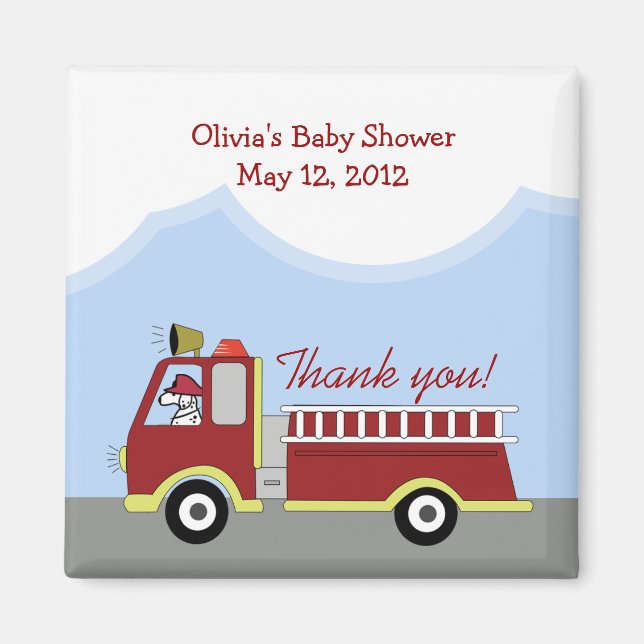 Fire Engine Fire Truck Customized Favour Magnet (Front)
