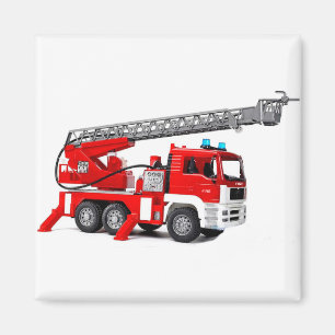 Fire Engine image for 2 Inch Square Magnet