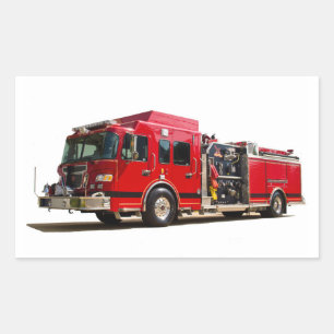 Fire Engine image for Rectangle-Stickers-Glossy Sticker