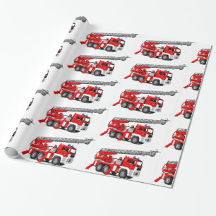 Fire Engine image  Glossy Wrapping Paper, 30" x 6' Paper