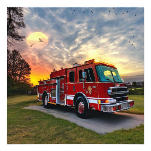 Fire Engine Photo Enlargement Print